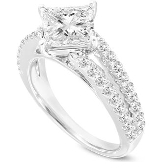 LuvMyJewelry Silvia 14K White Gold Princess Cut Lab Grown Diamond Engagement Ring - 2.6 Ct at Nordstrom, Size 7