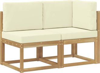 vidaXL Sof&aacute; De Esquina Y Centro Para Exterior Con Coj&iacute;n 2 Pieza Blanco Vidaxl