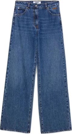 Msgm Msgm Jeans Denim - Dames - Loose Fit Jeans - Blauw - 2XS - Denim - Jeans