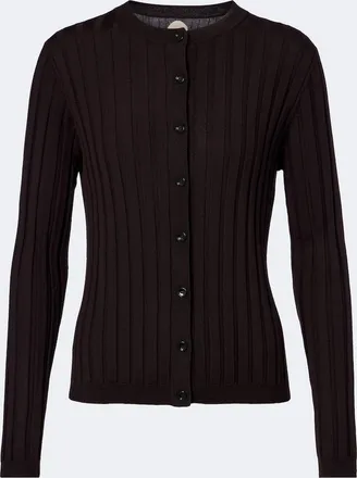 Jardin Des Orangers Cardigan in lana vergine in maglia a coste