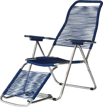 Jan Kurtz Fiam - Liegestuhl Spaghetti, Gestell Aluminium / Bespannung blau