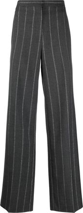 Stella McCartney Grey Wide leg pinstripe trousers