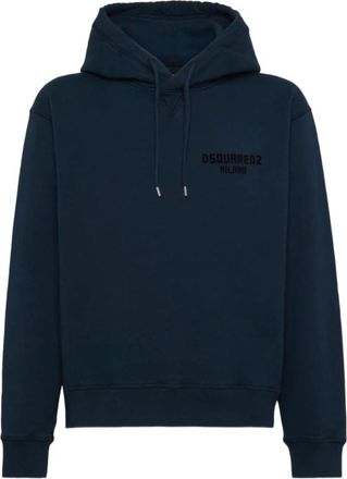 Dsquared2 Hoodies & sweatvesten, Heren, Blauw, XL, Stijlvolle Sweaters Collectie