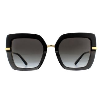 Dolce & Gabbana Zonnebril DG4373 32468G TOP Zwart Op Transparant Zwart Grijsverloop