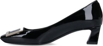 Roger Vivier Trompette Pumps In Patent Leather With Metal Buckle