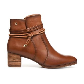 Pikolinos Elegante Twist Enkellaars - Dames - Laarzen met Hak - Bruin - 36 EU - Leer - Schoenen