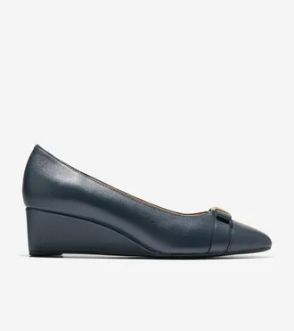 Cole Haan Womens Go-To Malta Bow Wedges - Blue Size 10.5