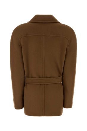 Stella McCartney Womens Biscuit Wool Coat Toffee Cupro Cappotti