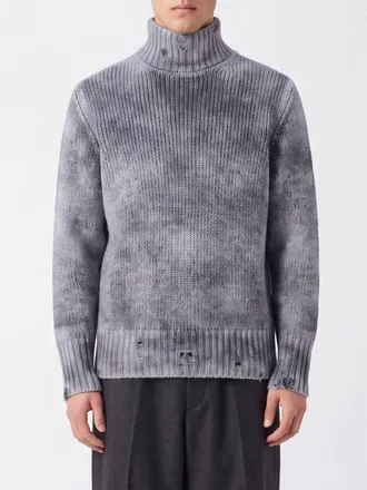 Avant Toi Abstract Pattern Cashmere and Silk Turtleneck Jumper
