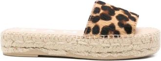 Maneb&igrave; Espadrilles met luipaardprint - Dames - Sandalen - Veelkleurig - 37 EU - Leer - Schoenen