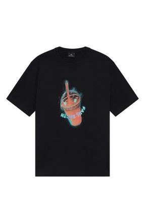 Paul Smith Drink Graphic Organic Cotton T-Shirt in Black at Nordstrom, Size X-Large