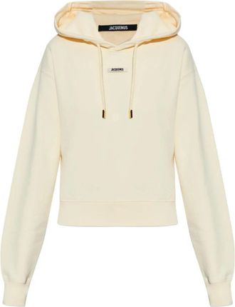Jacquemus Grosgrain Hoodie - Dames - Hoodies - Beige - S - Hoodies & sweatvesten