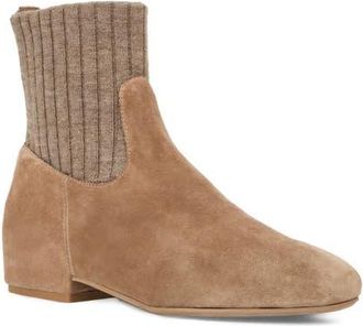Aquatalia Ulyssa Cozy Bootie in Amaretto Suede/knit at Nordstrom, Size 7.5