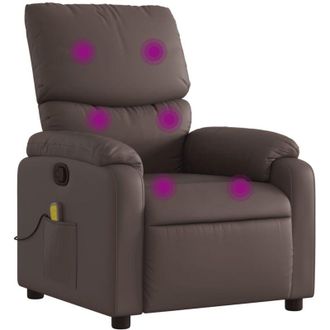 vidaXL Vidaxl - Sill&oacute;n De Masaje Reclinable Cuero Sint&eacute;tico Marr&oacute;n