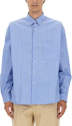 Lanvin Blue Oversized Stripes Shirt