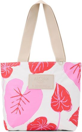 Aloha Collection Mini Day Tripper Anthurium Water Resistant Tote in Sweetheart at Nordstrom