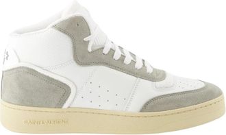 Saint Laurent Bicolor Leren en Su&egrave;de Sneakers - Heren - Sneakers - Wit - 40 EU - Su&egrave;de - Schoenen