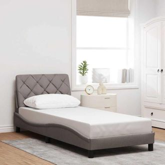 vidaXL Estructura De Cama Sin Colch&oacute;n Tela Taupe 90x200 Cm Vidaxl