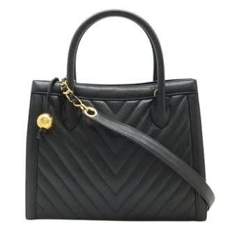Chanel Pre-owned Chevron (V Stitch) Handtas - Dames - Pre-owned - Zwart - Maat: ONE Size Leer