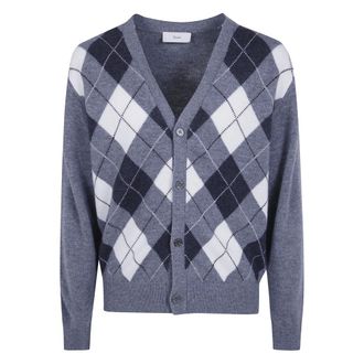 Dunst C&aacute;rdigan de rombos con cuello en V - Knitwear - Hombre - Gris - M