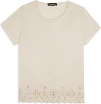 Freddy T-shirt regular in cotone con ricami Sangallo