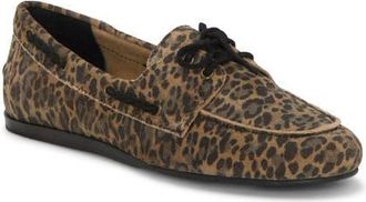 Lucky Brand Timini Leopard Print Suede Boat Shoe in Leopard Suede at Nordstrom, Size 8.5