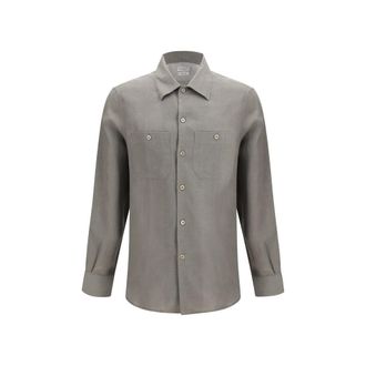 Brunello Cucinelli Bicolor Linen Dress Mens Shirt