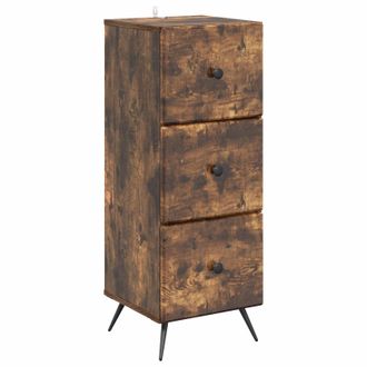 vidaXL Cajonera Roble Ahumado 33 X 34,5 X 90 Cm Madera De Ingenier&iacute;a Vidaxl