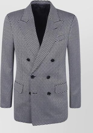Tom Ford geometric jacquard double breasted suit jacket