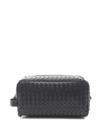 Bottega Veneta 2020s Intrecciato wash bag - men - Calf Leather - One Size - Black
