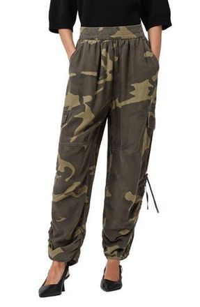AllSaints Kaye Camo Ruched Cargo Pants in Camo Green at Nordstrom Rack, Size X-Small