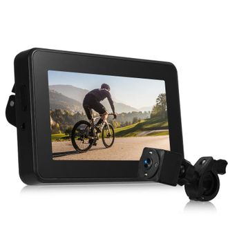 OEM Espejo Retrovisor Para Manillar De Bicicleta, C&aacute;mara De Marcha Atr&aacute;s Recargable De 1080p Con Pantalla A Color De 4,3, Visi&oacute;n Nocturna Gran Angular De 