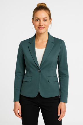 Only Kurzblazer ONLY ONLEPO LIFE L/S FIT BLAZER TLR ZLO, Damen, Gr. 34, gr&uuml;n (balsam gr&uuml;n), Web, Obermaterial: 95% Polyester, 5% Elasthan, unifarben, regul