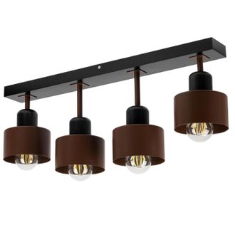 OEM Plafoniera Nera In Legno E Metallo In Stile Scandinavo, 4xe27, Illuminazione Led Moderna Per Soggiorno, Cucina, Camera Da Letto, Cameretta Dei Bambini