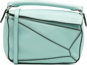 Loewe Borsa a tracolla Puzzle mini in pelle di vitello 2019 - Blu