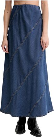 Munthe Maxi Rok - Dames - Spijkerrokken - Blauw - L - Denim - Rokken