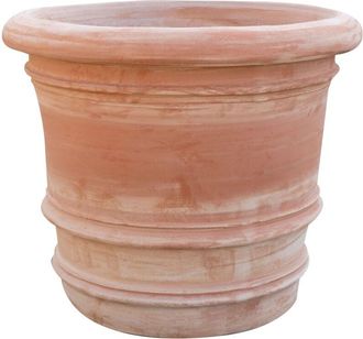 Biscottini International Jarrón de terracota lisa 50X44 cm Jardinera de jardín hecha a mano Made in Italy Macetas decorativas antihielo para balcón