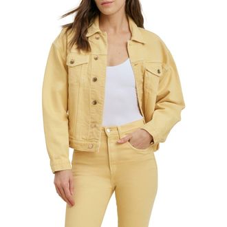 Favorite Daughter The Otto Denim Boyfriend Jacket in Golden at Nordstrom, Size X-Small