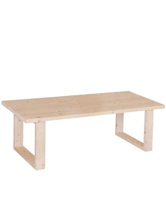 Deco Wood Mesa de centro de madera maciza beige 120x60cm