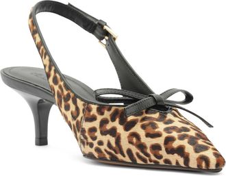 Arezzo Bowie Slingback Pointed Toe Pump in Leopard at Nordstrom, Size 9.5