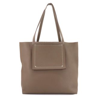Herm&egrave;s Etoupe Gray Taurillon Clemence Leather Tote Bag (Pre-Owned)