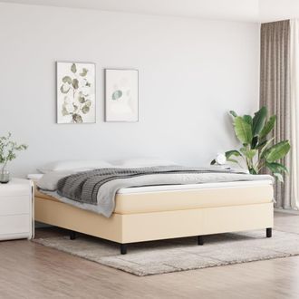 vidaXL Vidaxl - Cama Box Spring Con Colch&oacute;n Tela Color Crema 180x200 Cm