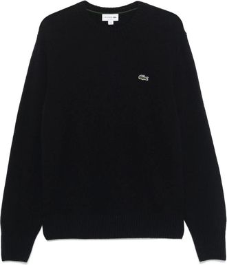 Lacoste Jersey de lana con cuello redondo - Knitwear - Hombre - Negro - 2XL