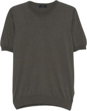 Fay Nmmc 152175T OHP S410 - Heren - Ronde hals truien - Groen - 2XL - Truien & Vesten