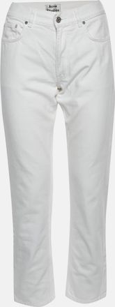 Acne Studios White Denim Straight Leg Boyfriend Jeans M/waist