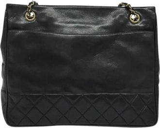 Chanel Pre-owned Tote Bags, female, Black, Size: ONE SIZE Pre-owned Vintage Leather Tote Bag