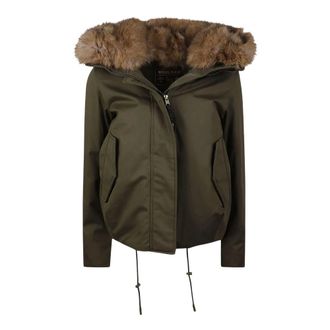 Woolrich Beste Katoenen Parka met Imitatiebont - Dames - Mantels - Groen - Maat: M Katoen