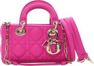 Dior Pink Micro Lambskin Cannage Lady D Joy