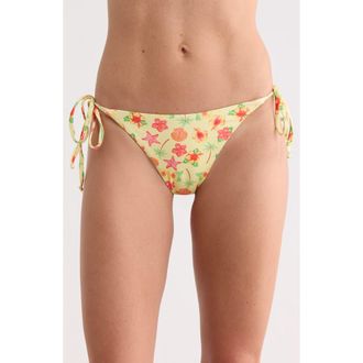 Dippin' Daisy's Swimwear Mia Side Tie Bikini Bottoms in Sunshine Hibiscus at Nordstrom Rack, Size X-Large