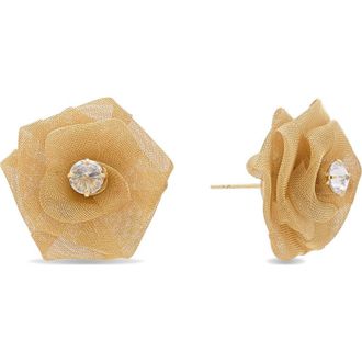 Eye Candy Los Angeles Ammara Bloom Cubic Zirconia Stud Earrings in Gold at Nordstrom Rack